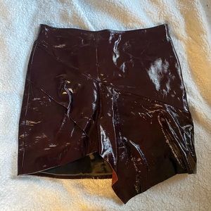 Red patent leather skirt ba&sh